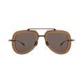 Valentino Aviator Frame Acetate/Metal Sunglasses — Brown