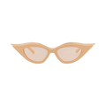 Valentino Cat Eye Frame Acetate/Titanium Sunglasses — Cream