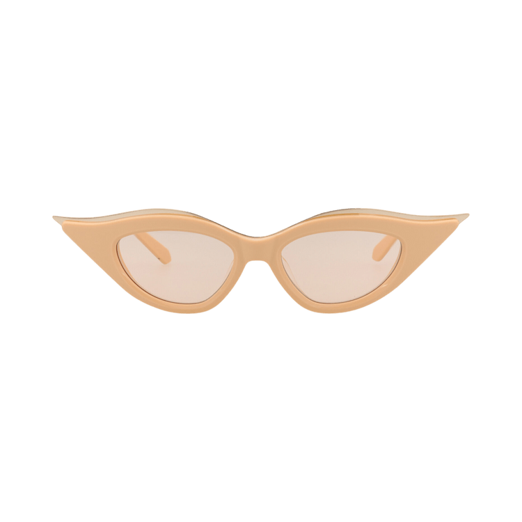 Valentino Cat Eye Frame Acetate/Titanium Sunglasses — Cream