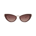 Valentino Cat Eye Frame Acetate/Metal Sunglasses — Brown