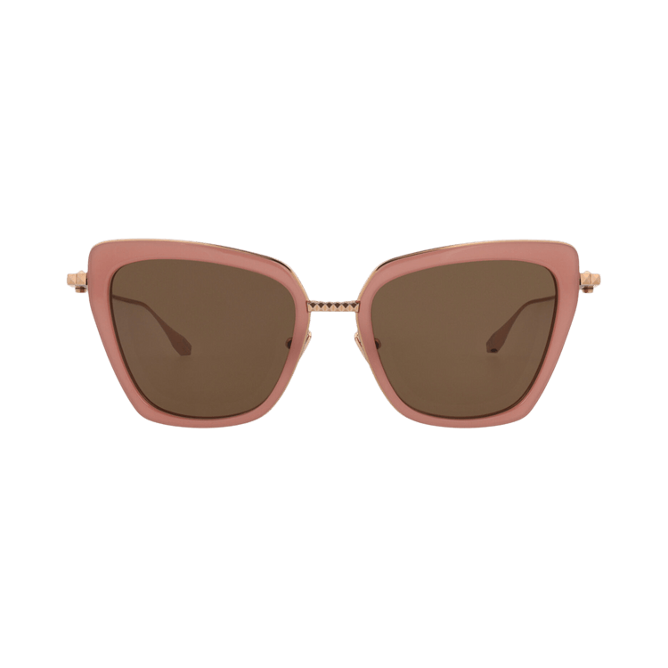 Valentino Cat Eye Frame Acetate/Metal Sunglasses — Pink