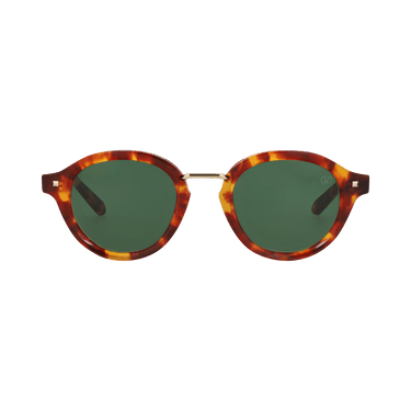 Valentino Round Frame Acetate Sunglasses — Brown