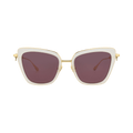 Valentino Cat Eye Frame Metal/Acetate Sunglasses — White
