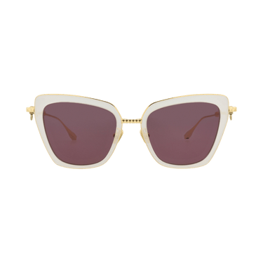Valentino Cat Eye Frame Metal/Acetate Sunglasses — White