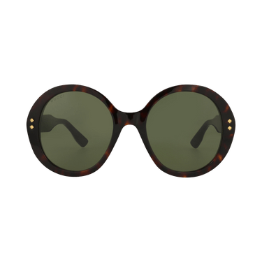 Gucci Round Frame Acetate Sunglasses — Brown