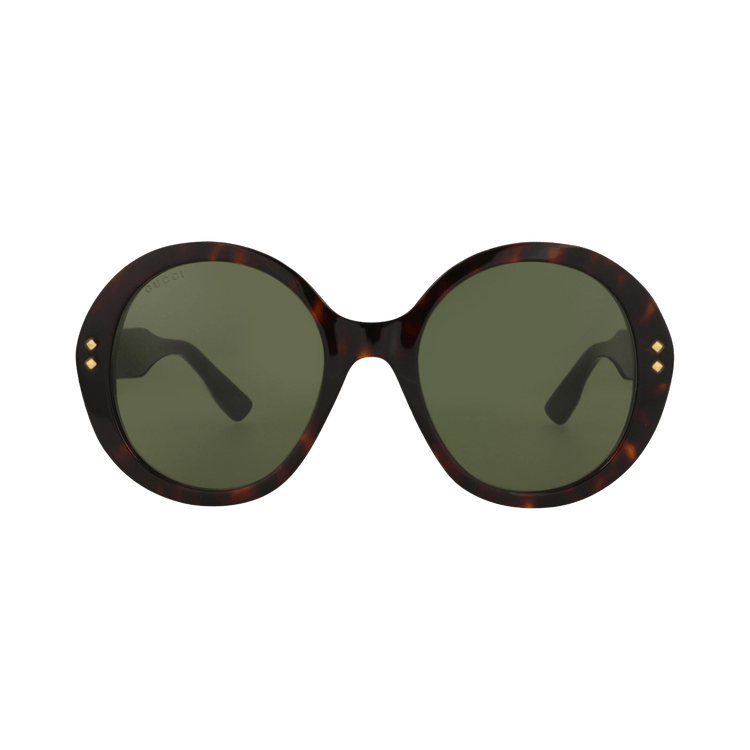 Gucci Round Frame Acetate Sunglasses — Brown