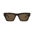 Valentino Square Frame Acetate Sunglasses — Brown