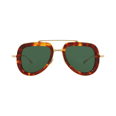Valentino Aviator Frame Acetate/Metal Sunglasses — Brown