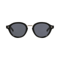 Valentino Round Frame Acetate Sunglasses — Black