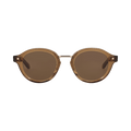 Valentino Round Frame Acetate Sunglasses — Brown
