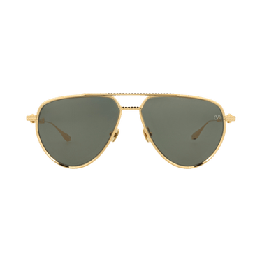 Valentino Aviator Frame Metal Sunglasses — Gold