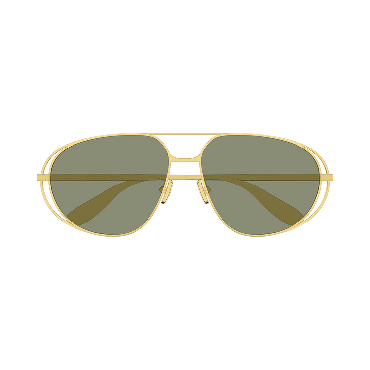 Bottega Veneta Classic Aviator Sunglasses — Gold
