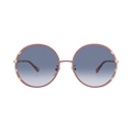 Chloé Round-Frame Metal Sunglasses — Purple