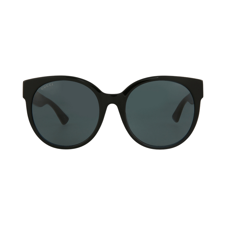 Gucci Round-Frame Acetate Sunglasses — Black