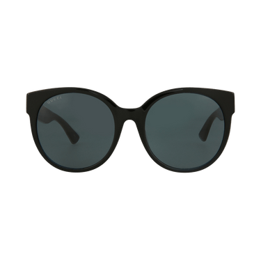 Gucci Round-Frame Acetate Sunglasses — Black