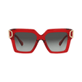 Valentino Square-Frame Acetate Sunglasses — Red