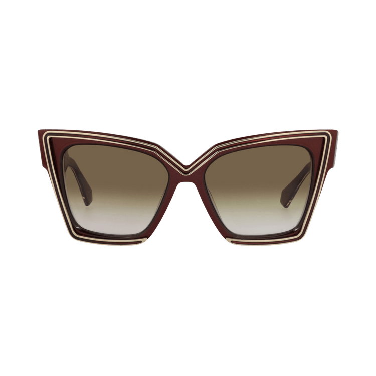 Valentino Cat Eye-Frame Acetate Sunglasses — Brown