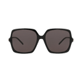 Saint Laurent Square-Frame Recycled Acetate Sunglasses — Black