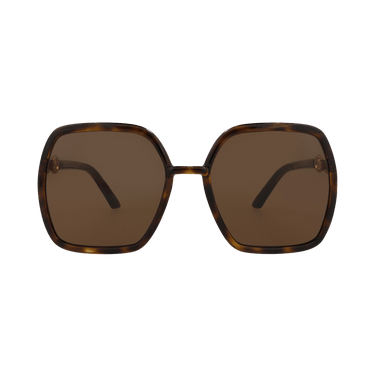 Gucci Square-Frame Injection Sunglasses — Brown