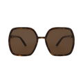 Gucci Square-Frame Injection Sunglasses — Brown