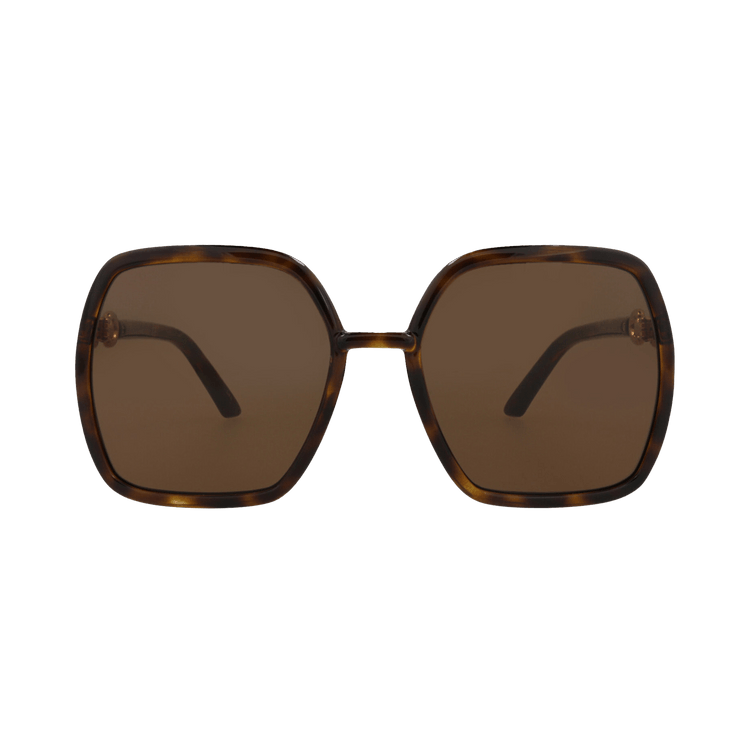 Gucci Square-Frame Injection Sunglasses — Brown