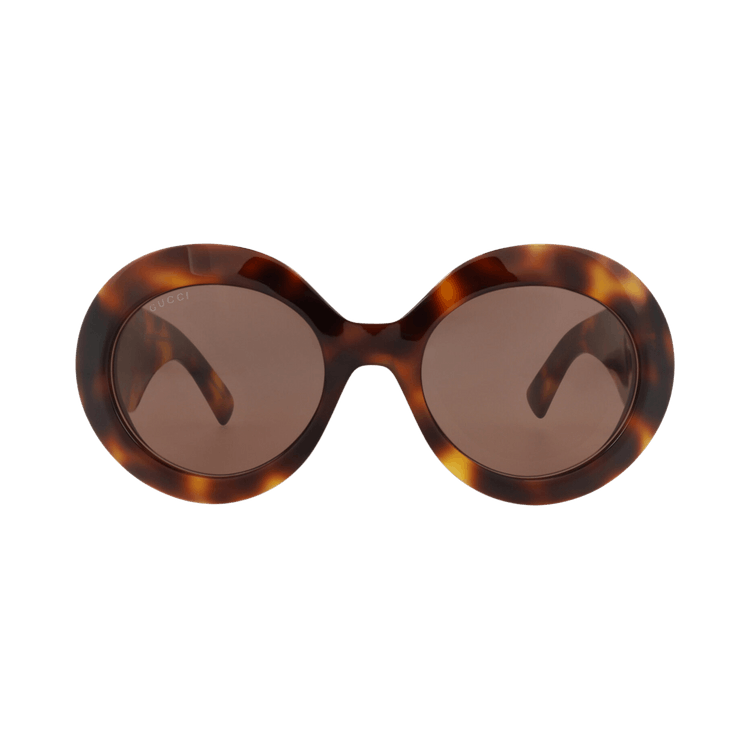 Gucci Round-Frame Recycled Acetate Sunglasses — Brown