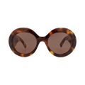 Gucci Round-Frame Recycled Acetate Sunglasses — Brown