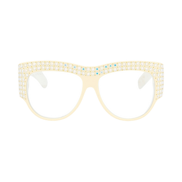 Gucci Round-Frame Acetate Sunglasses — White