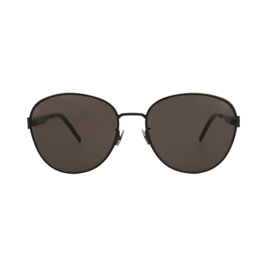 Saint Laurent Round/Oval-Frame Metal Sunglasses — Black