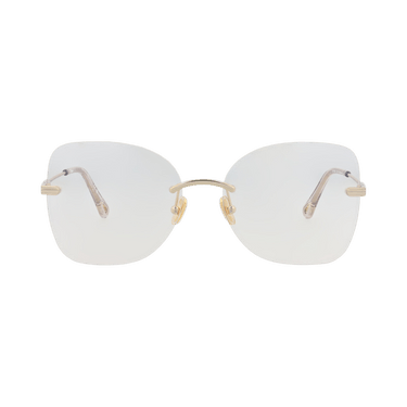 Chloé Square-Frame Metal Sunglasses — Gold