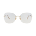 Chloé Square-Frame Metal Sunglasses — Gold