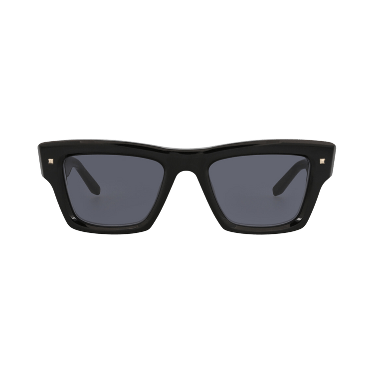 Valentino Square-Frame Acetate Sunglasses — Black