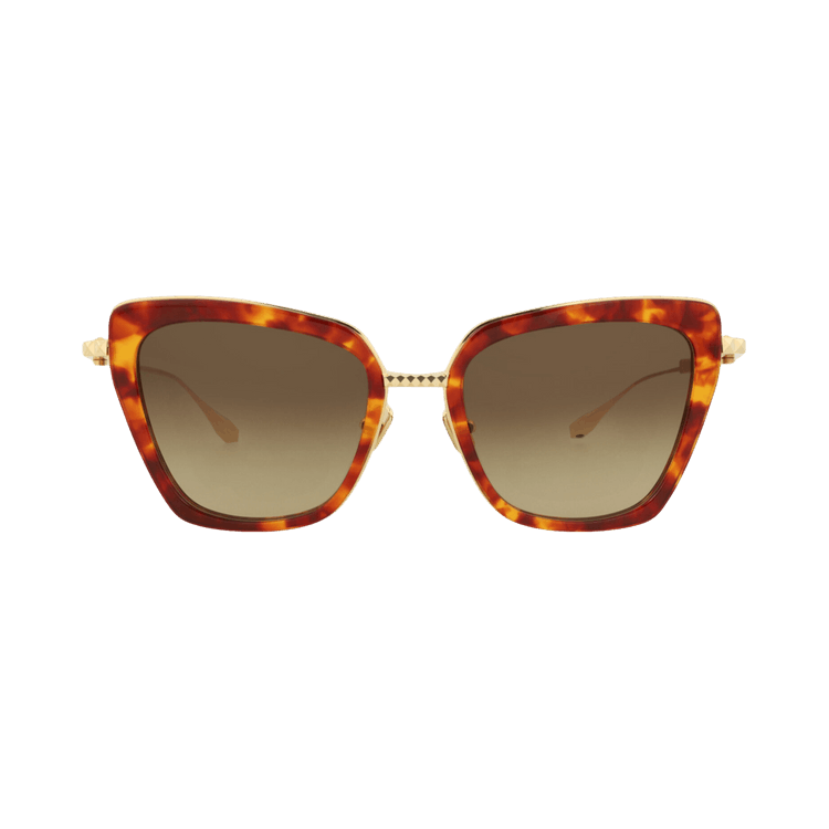 Valentino Cat Eye-Frame Metal/Acetate Sunglasses — Brown