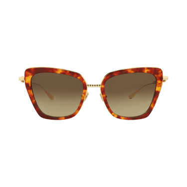 Valentino Cat Eye-Frame Metal/Acetate Sunglasses — Brown
