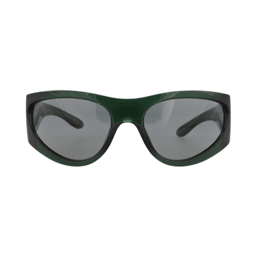 Gucci Shield-Frame Injection Sunglasses — Green