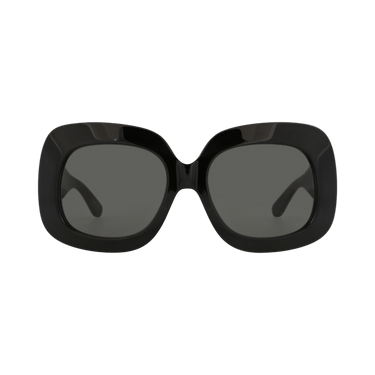 Valentino Square-Frame Acetate Sunglasses — Black