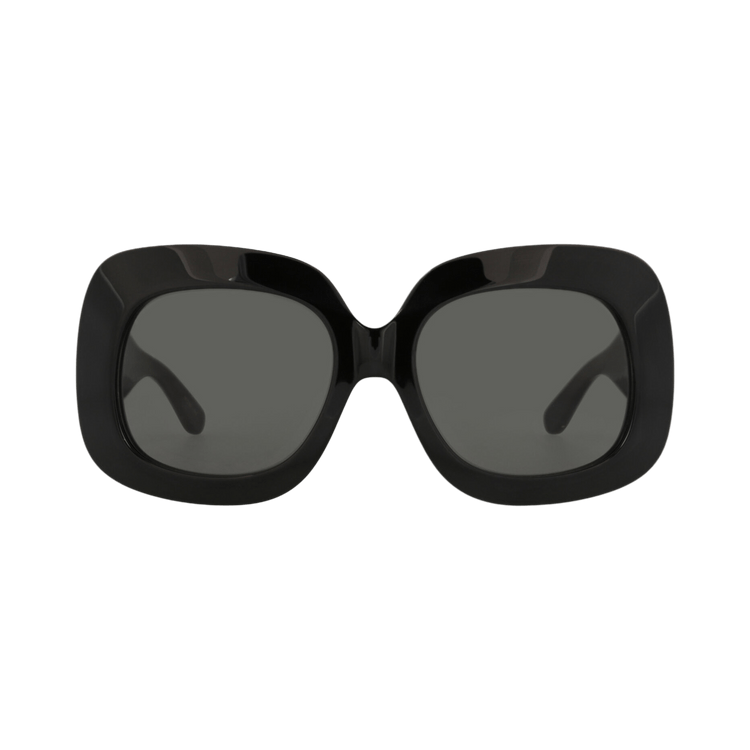 Valentino Square-Frame Acetate Sunglasses — Black