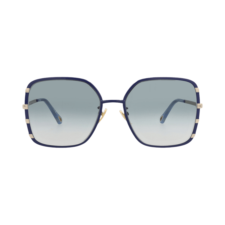 Chloé Square-Frame Metal Sunglasses — Gold