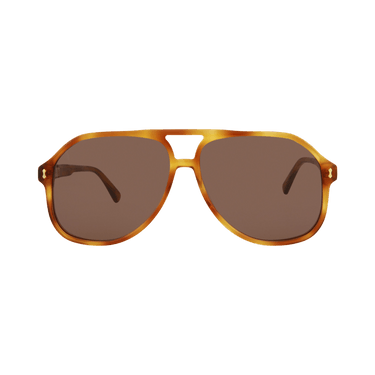 Gucci Aviator-Style Acetate Sunglasses — Brown