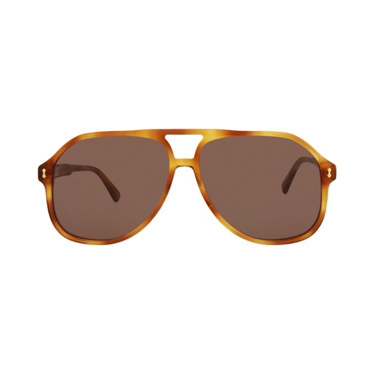 Gucci Aviator-Style Acetate Sunglasses — Brown