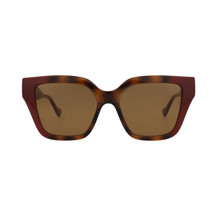 Gucci Square-Frame Injection Sunglasses — Brown