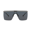 Gucci Shield-Frame Metal Sunglasses — Silver