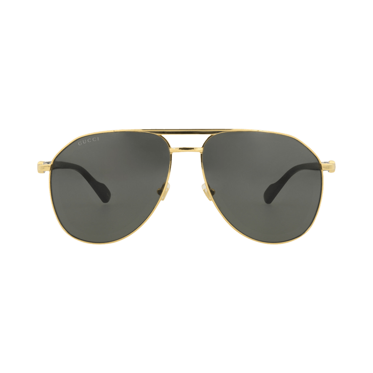 Gucci Aviator-Frame Metal Sunglasses — Gold