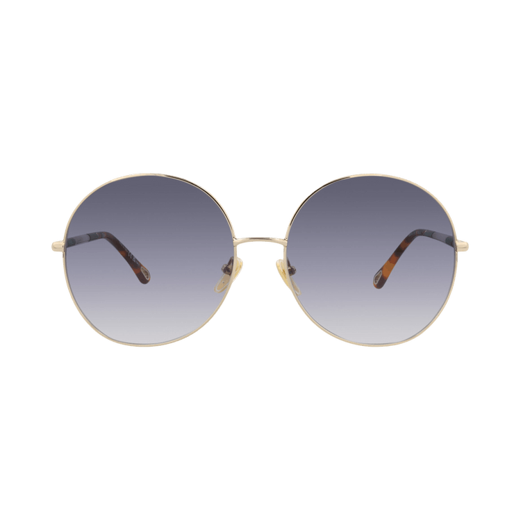 Chloé Round-Frame Metal Sunglasses — Gold