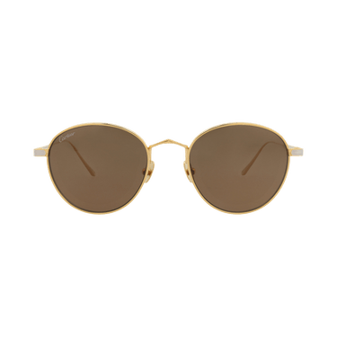 Cartier Round-Frame Titanium Sunglasses — Gold