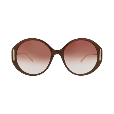 Gucci Round-Frame Acetate Sunglasses — Brown