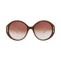 Gucci Round-Frame Acetate Sunglasses — Brown