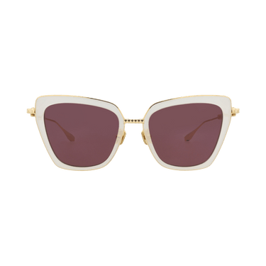 Valentino Cat Eye-Frame Acetate/Metal Sunglasses — White