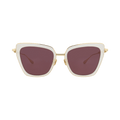 Valentino Cat Eye-Frame Acetate/Metal Sunglasses — White