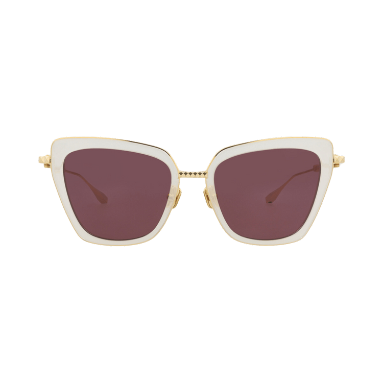 Valentino Cat Eye-Frame Acetate/Metal Sunglasses — White